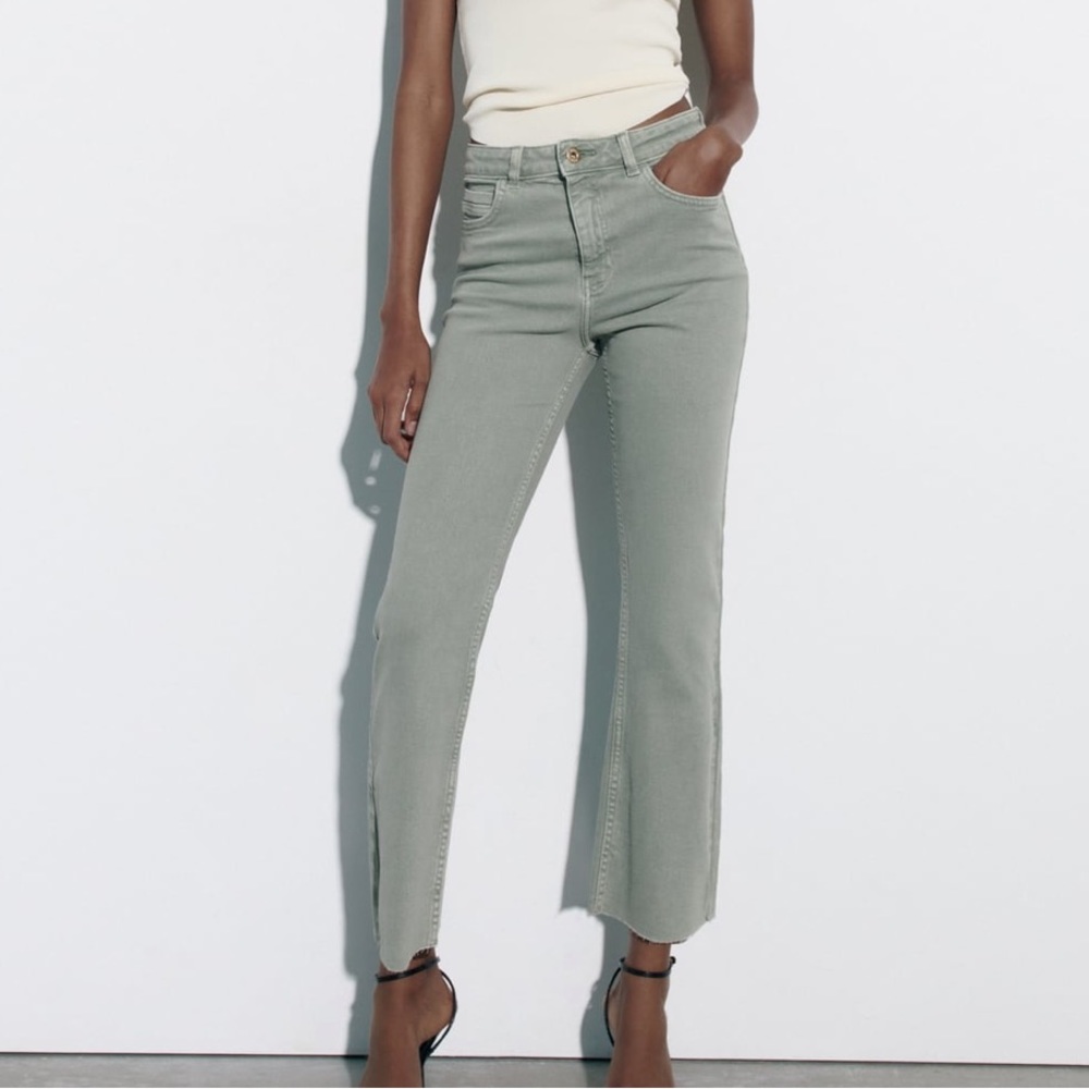 Zara high waisted mini flare jeans